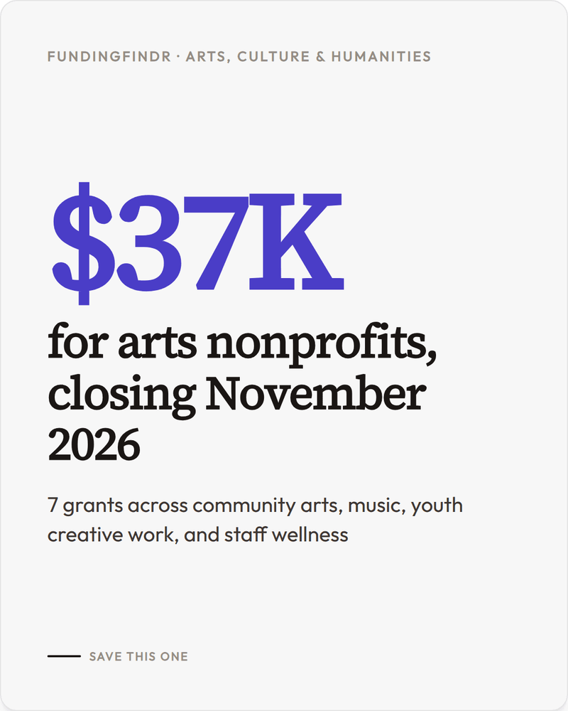 Arts, Culture & Humanities Grants Coming Up in November