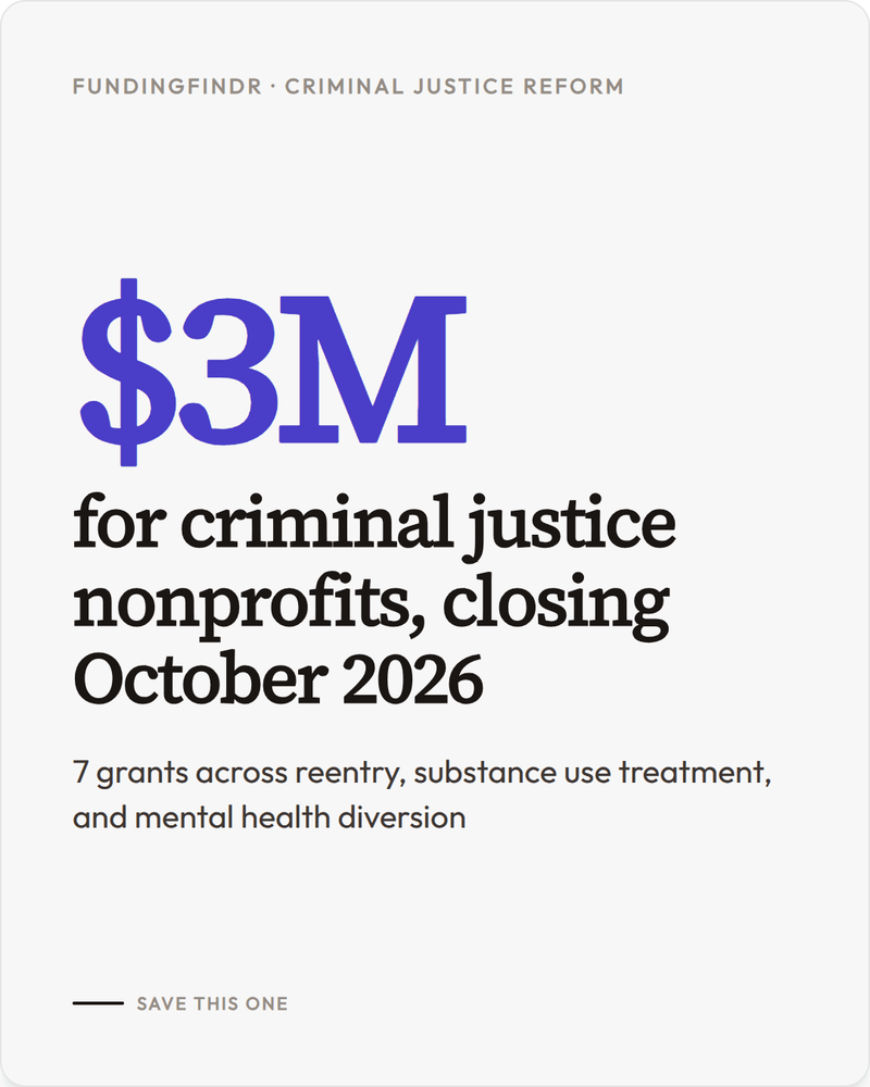 Criminal Justice Reform Grants Coming in October
