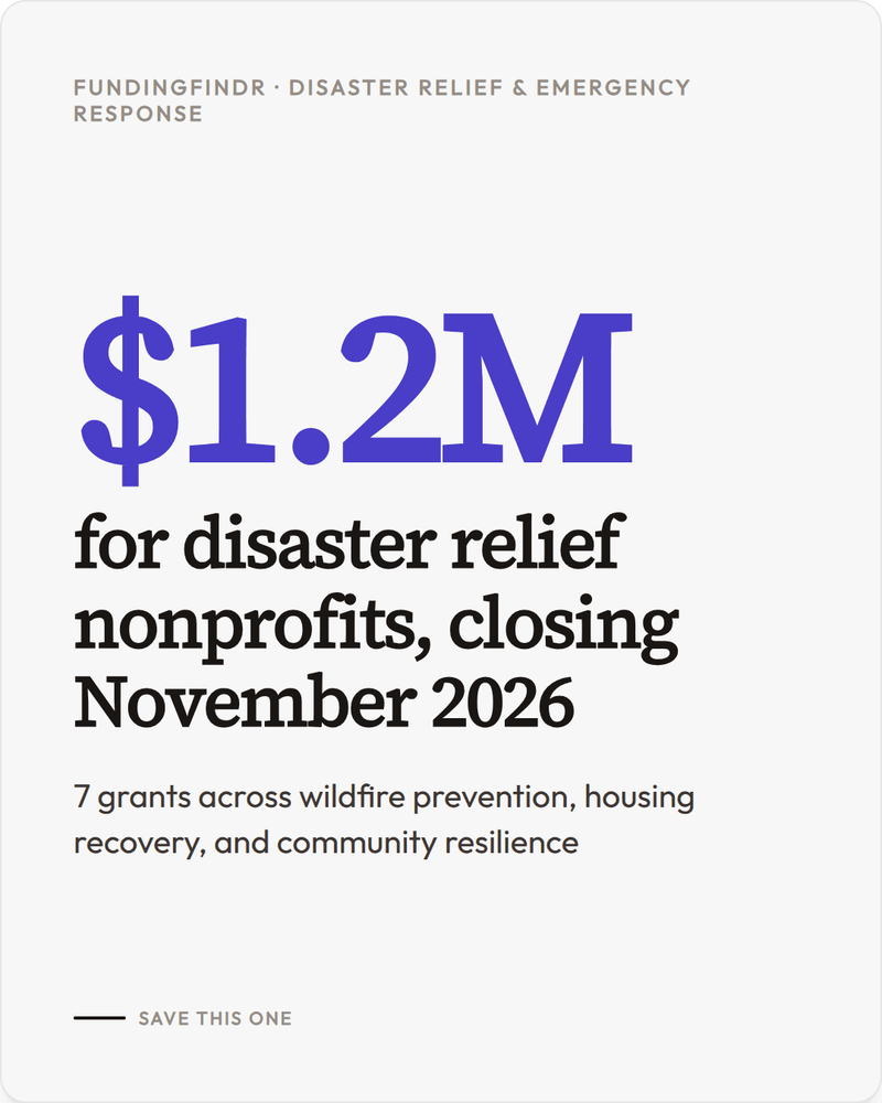 November Disaster Relief and Emergency Response Grants