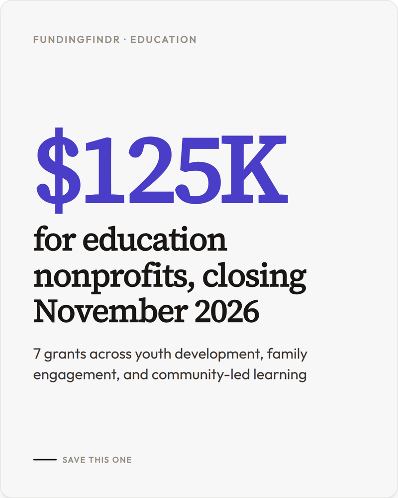 November Education Grants: Building Sustainable Pathways for Young Learners and Families