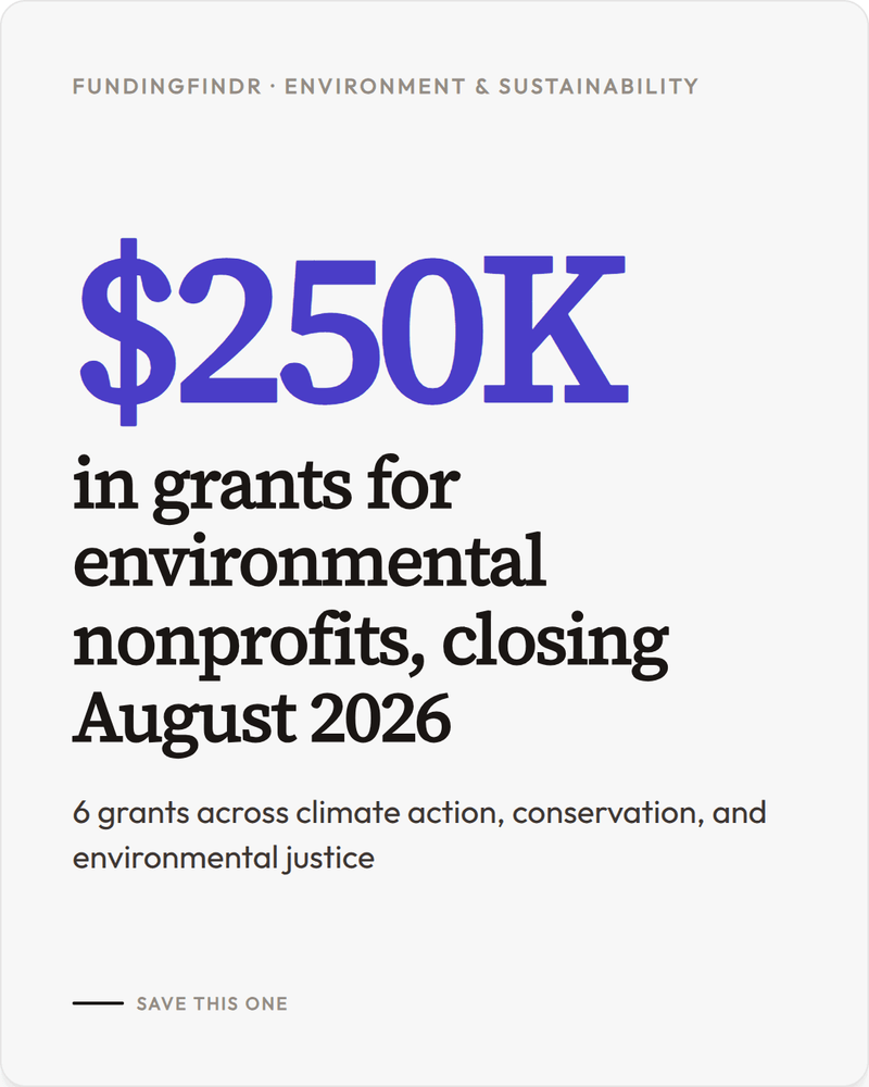 August Grants for Environment and Sustainability Work