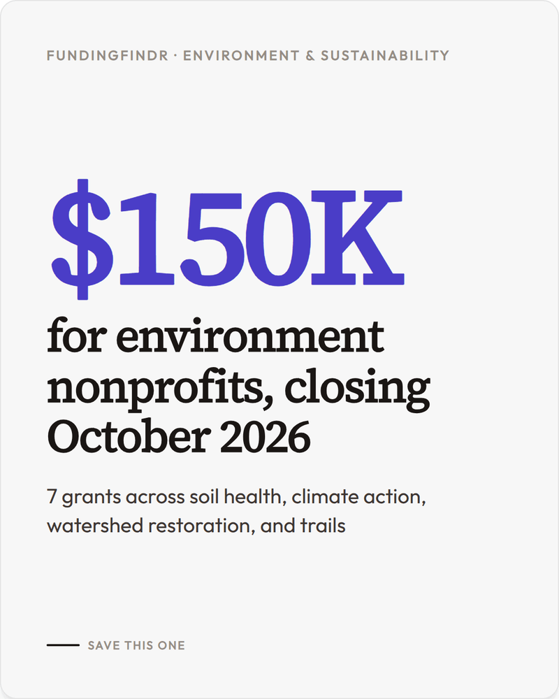 Environment and Sustainability Grants Coming in October