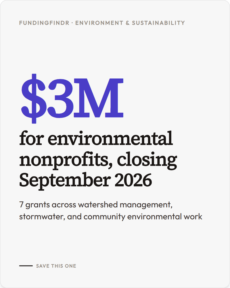 September Grants for Environment and Sustainability Nonprofits