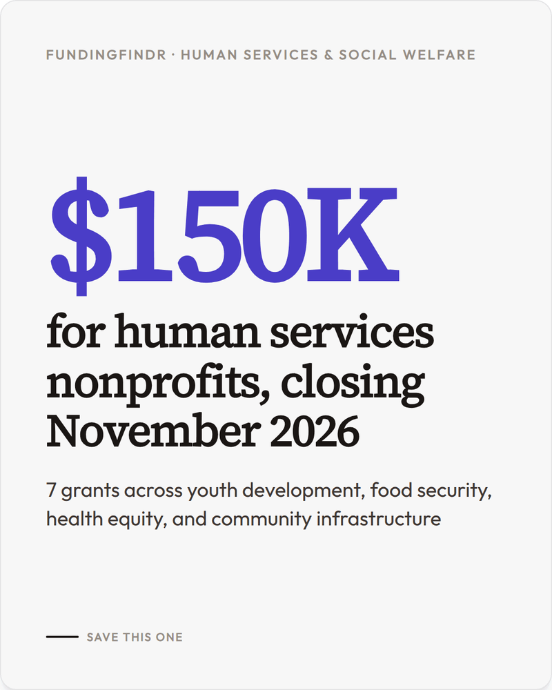 November Grants for Human Services and Social Welfare