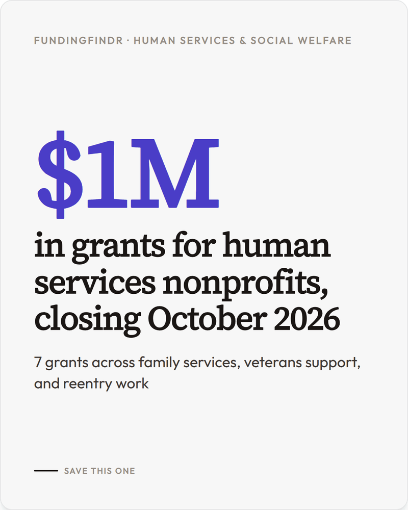 October Grants for Human Services and Social Welfare