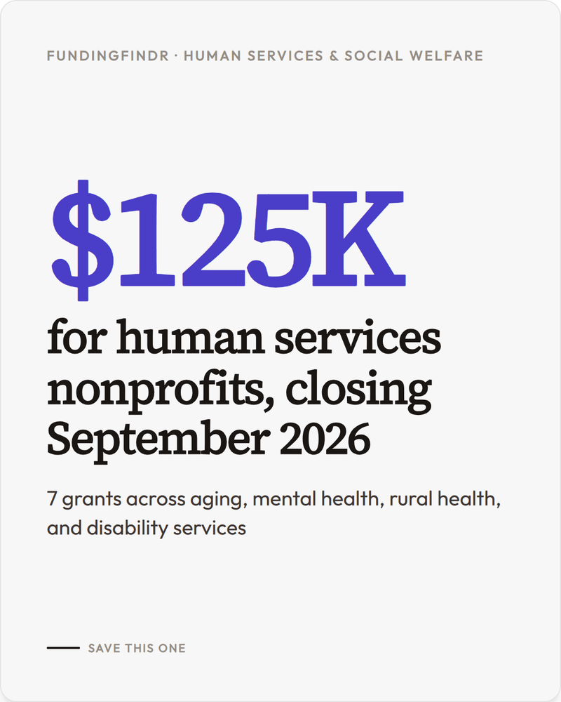 September Grants for Human Services and Social Welfare