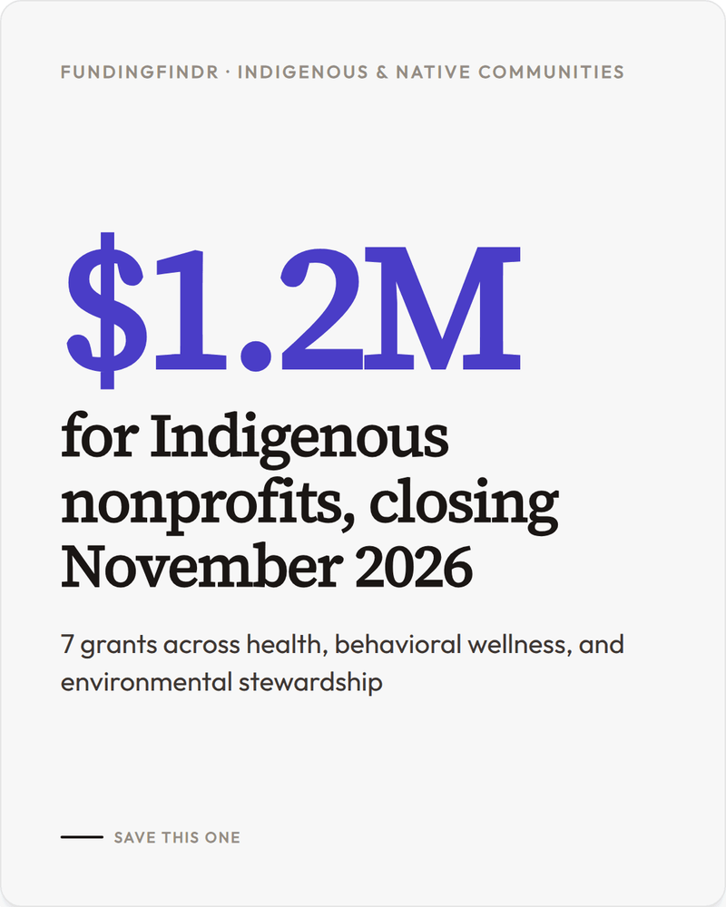 November Grants for Indigenous and Native Communities