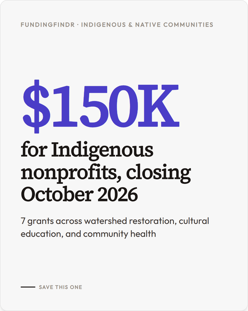 October Funding for Indigenous and Native Communities