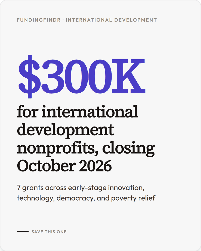 International Development Grants Coming in October