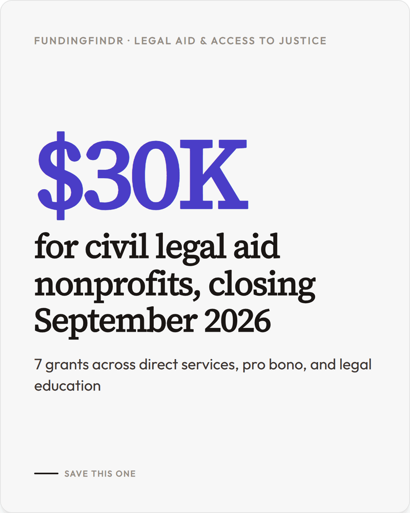 Legal Aid and Access to Justice Grants Coming in September