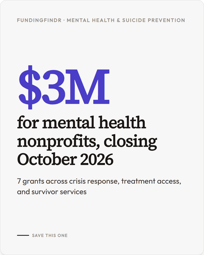 October Opportunities for Mental Health and Suicide Prevention Nonprofits
