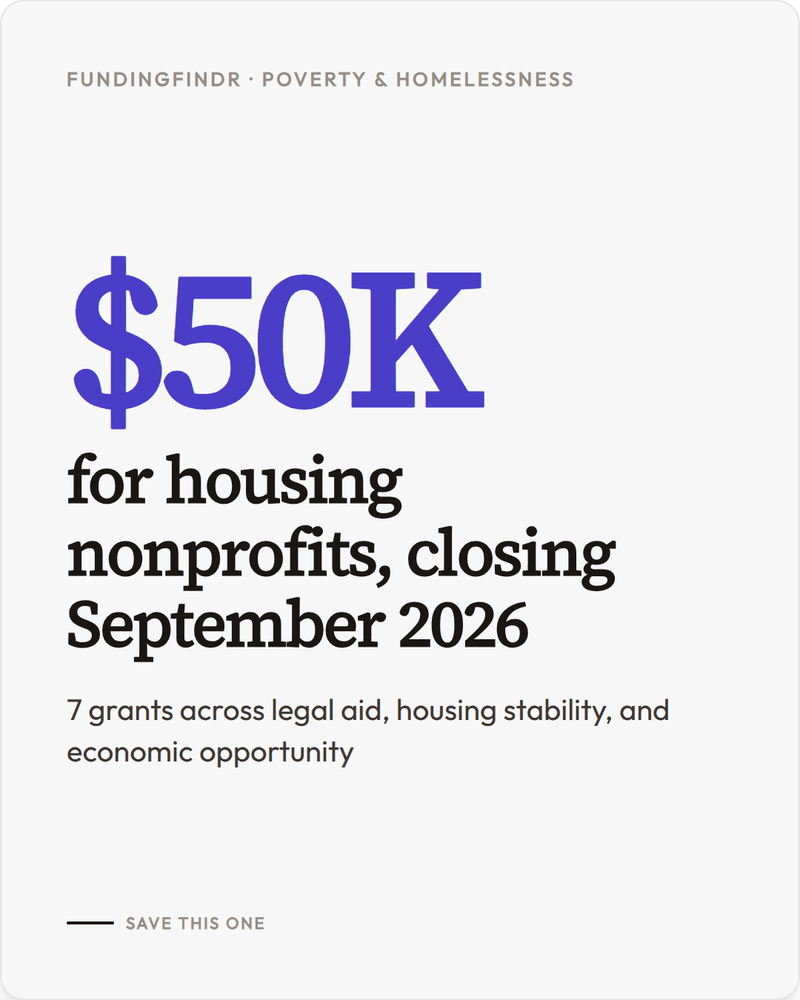 September Grants for Poverty and Homelessness Work