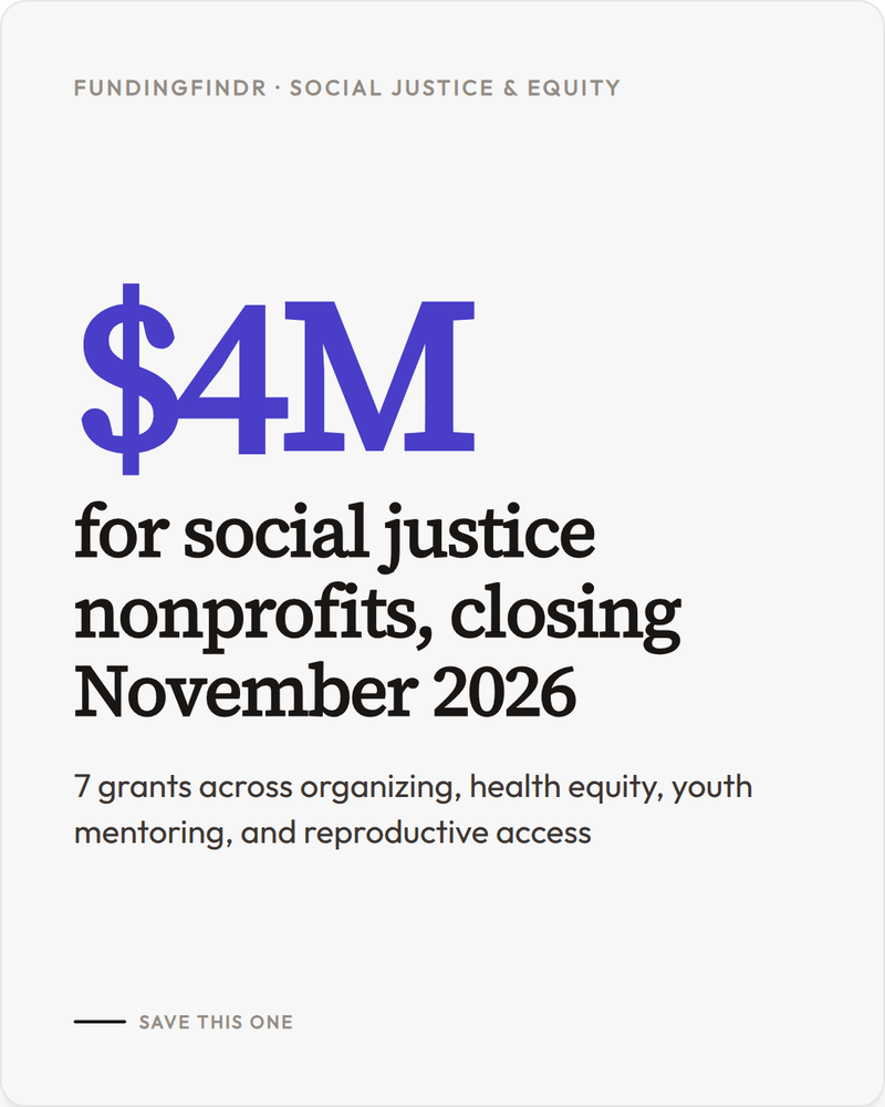 Social Justice & Equity Grants for November 2026