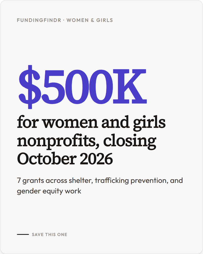 October opportunities for women and girls nonprofits