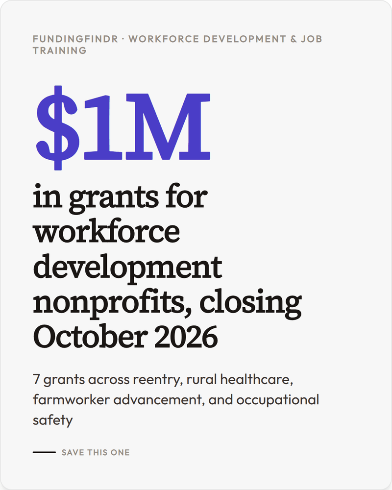 October Workforce Development Grants: Reentry, Rural Healthcare, and Farmworker Pathways