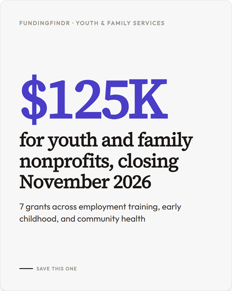 November Opportunities for Youth and Family Services Nonprofits